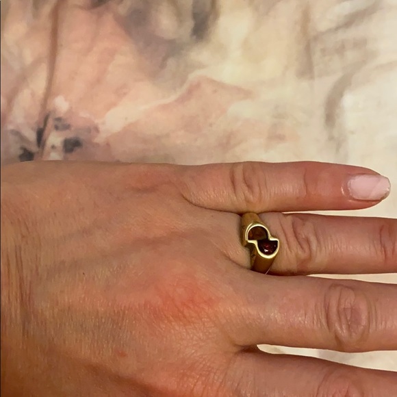 14k stamped solid Gold  semi precious stone s ring - Picture 2 of 6